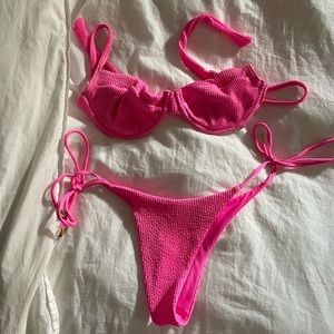 Monday Swimwear neon pink bikini